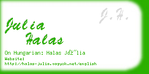 julia halas business card